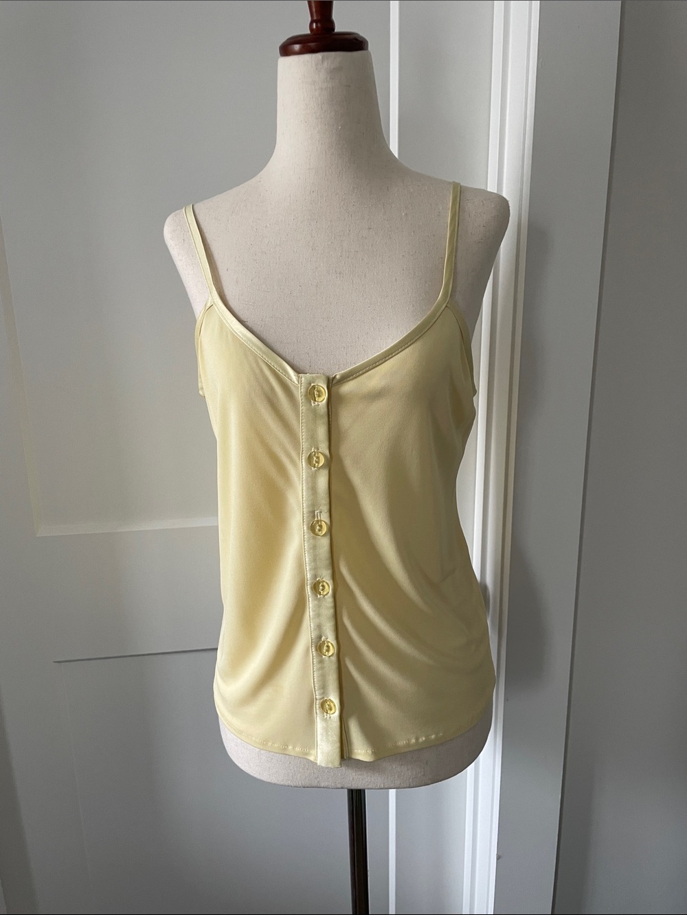 Vintage Pale Yellow Button-Front Camisole